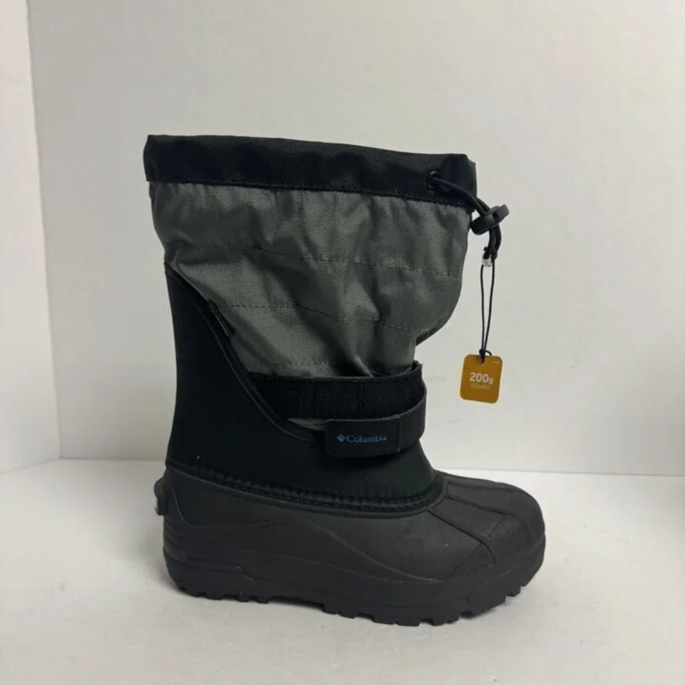 Columbia Powderbug Plus II Snow Boot Black Size 4 M Big Kid